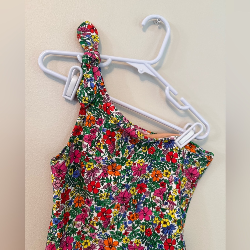 Crewcuts Floral One-Shoulder Kids Swimsuit - Picture 2 of 5